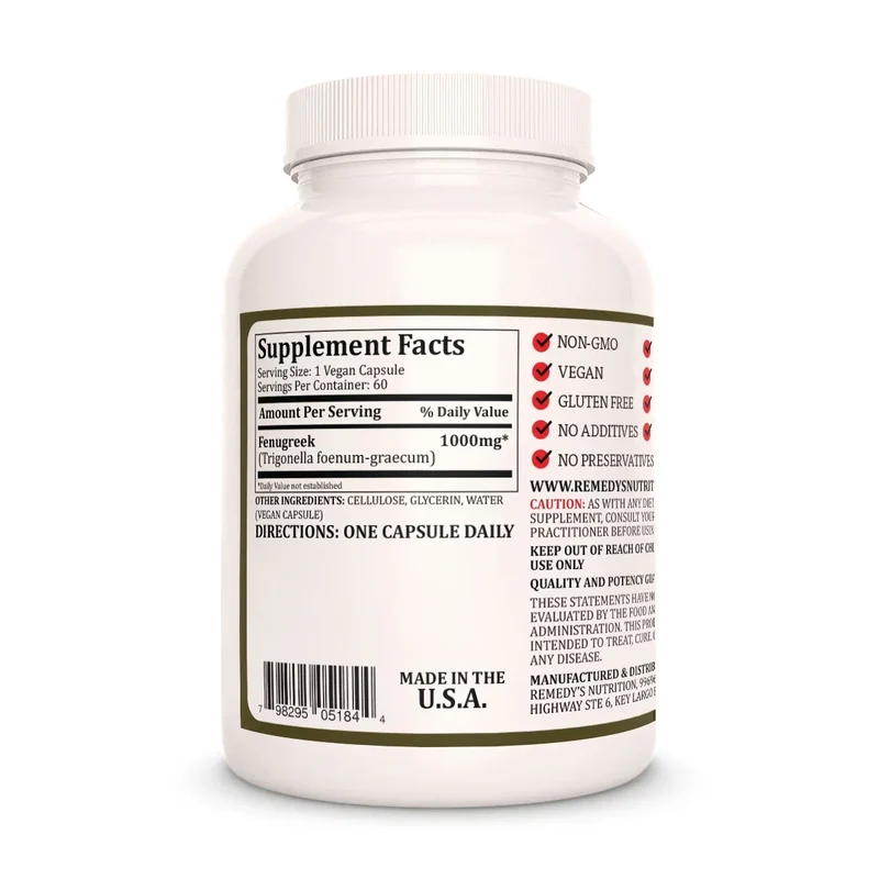 Fenugrec 1000 mg, 60 gélules végétaliennes