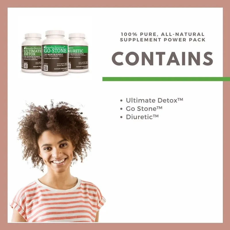 Pack d'énergie pour calculs rénaux™, trois flacons de 1000 60 mg, XNUMX capsules