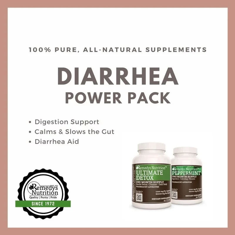 Pack d'énergie contre la diarrhée™ Deux flacons de 1000 60 mg, XNUMX capsules