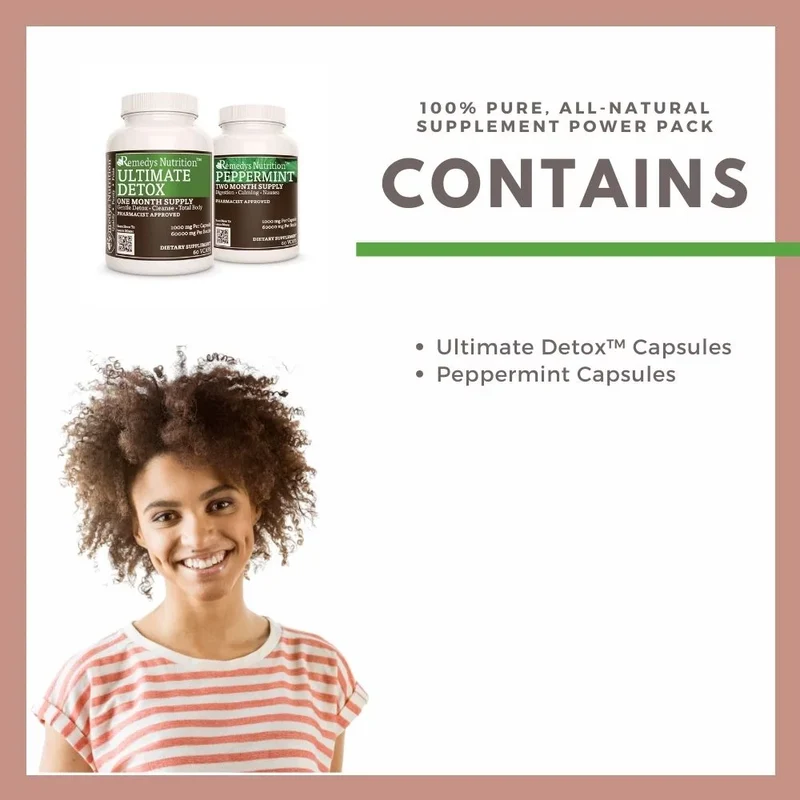Pack d'énergie contre la diarrhée™ Deux flacons de 1000 60 mg, XNUMX capsules