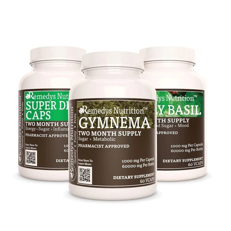 Pack d'énergie pour la glycémie™, trois flacons de 1000 60 mg, XNUMX capsules