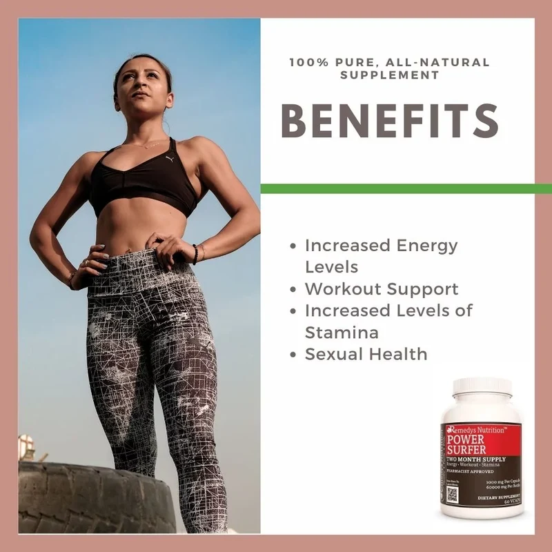 Vitamines Power Surfer™ pour l'énergie 1000 mg 60 capsules végétaliennes
