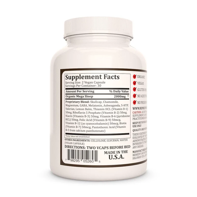 Mega Sleep™ 1000 mg 60 capsules végétaliennes