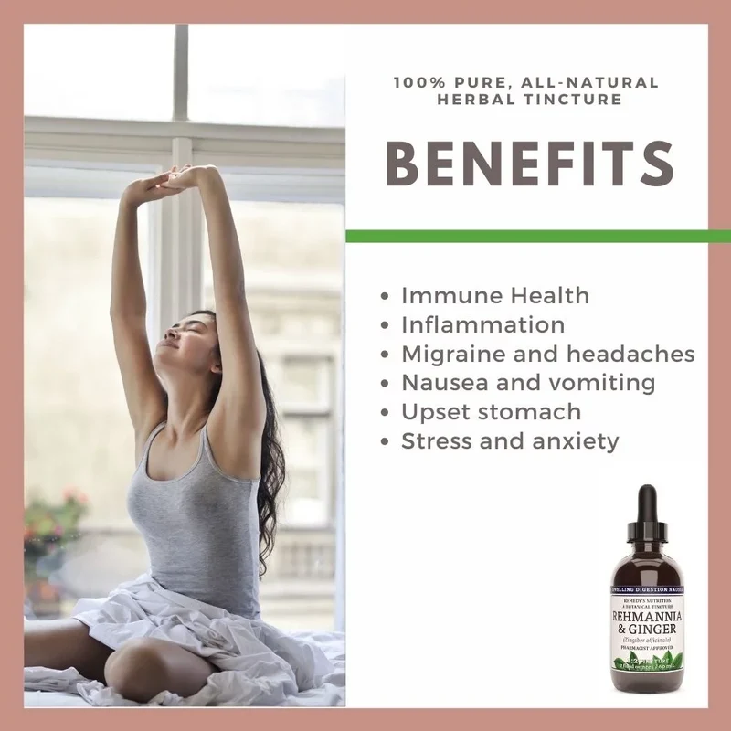 Teinture de Rehmannia et de gingembre 2 onces liquides
