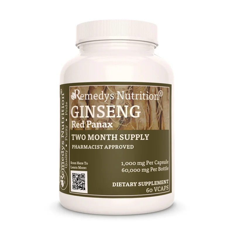 Ginseng Panax rouge 1000 mg, 60 gélules végétaliennes