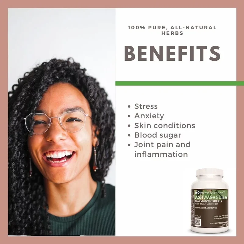 Ashwagandha 1000 mg, 60 gélules végétaliennes