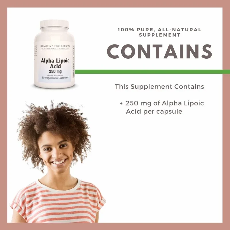 Acide alpha-lipoïque (ALA) 250 mg, 60 capsules végétaliennes