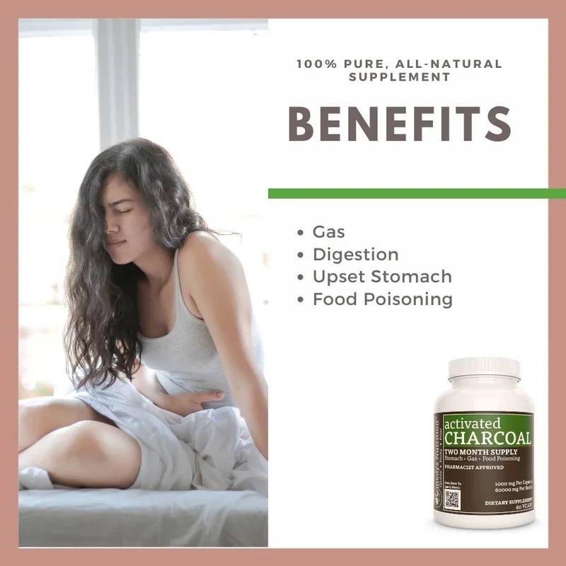 Charbon actif 1000 mg 60 capsules végétaliennes
