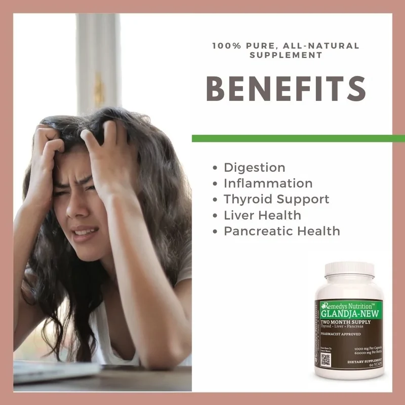 Vitamines pour glandes GlandJa-New™ 1000 60 mg, XNUMX capsules végétaliennes