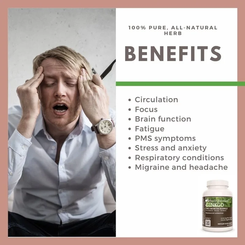 Ginkgo Biloba 1000 mg, 60 gélules végétaliennes