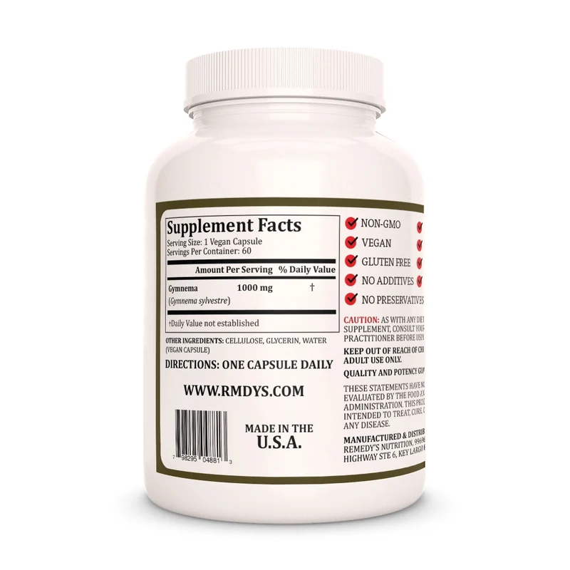 Gymnema 1000 mg, 60 gélules végétaliennes