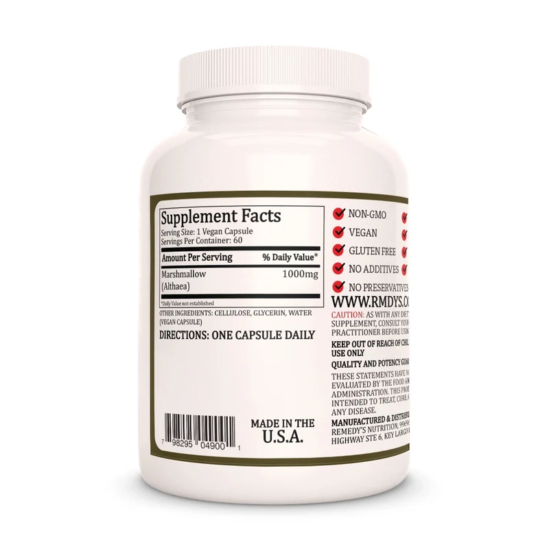 Racine de guimauve 1000 mg, 60 capsules végétaliennes