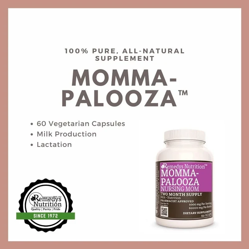 Vitamines prénatales Momma-Palooza Nursing Mom™ 1000 60 mg, XNUMX capsules végétaliennes