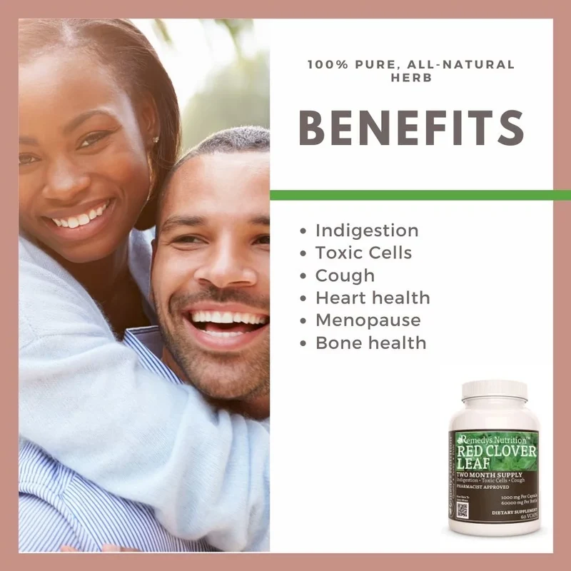 Feuille de trèfle rouge 1000 mg, 60 capsules végétaliennes