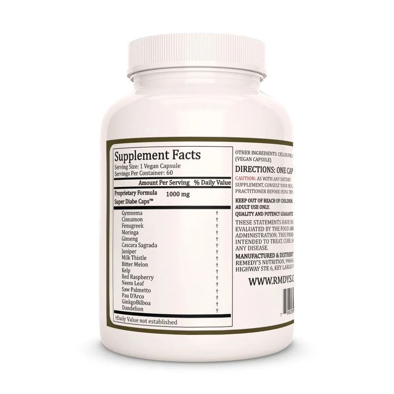 Super Diabe™ Supplément de glycémie 1000 mg, 60 capsules végétaliennes