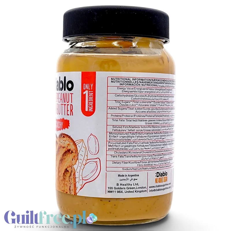 Diablo Peanut Butter Crunchy – chrupiące masło z orzeszków ziemnych 100%