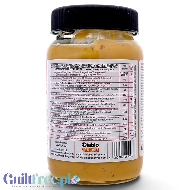 Diablo Peanut Butter Crunchy – chrupiące masło z orzeszków ziemnych 100%