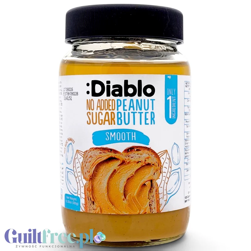 Diablo Peanut Butter Smooth – kremowe masło z orzeszków ziemnych 100%
