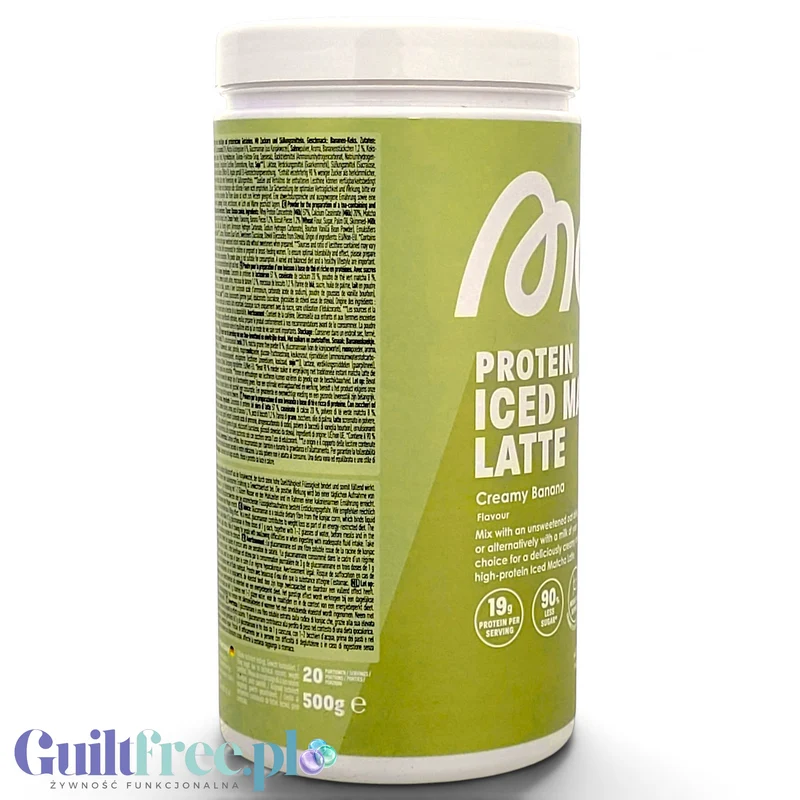 More Nutrition Protein Iced Matcha Latte Creamy Banana 500g - proteinowa zielona herbata matcha bez cukru 20g białka
