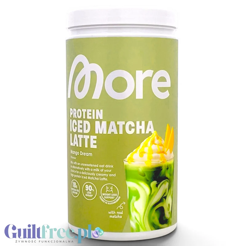 More Nutrition Protein Iced Matcha Latte Mango Dream 500g - proteinowa zielona herbata matcha bez cukru 20g białka