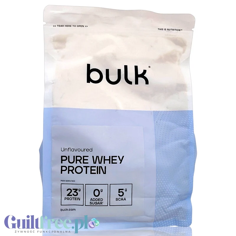 Bulk Pure Whey Protein Unflavoured 500g - naturalna bezsmakowa odżywka białkowa bez cukru i słodzików