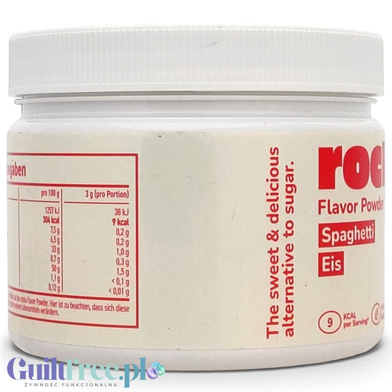 Rocka Nutrition Flavor Powder Spaghetti Eis 250g - wegański słodzący aromat w proszku Truskawki, Wanilia & Kokos