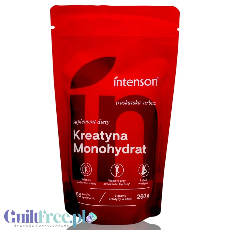 Intenson Kreatyna Monohydrat Truskawka & Arbuz 260g - monohydrat kreatyny smakowy ze stewią