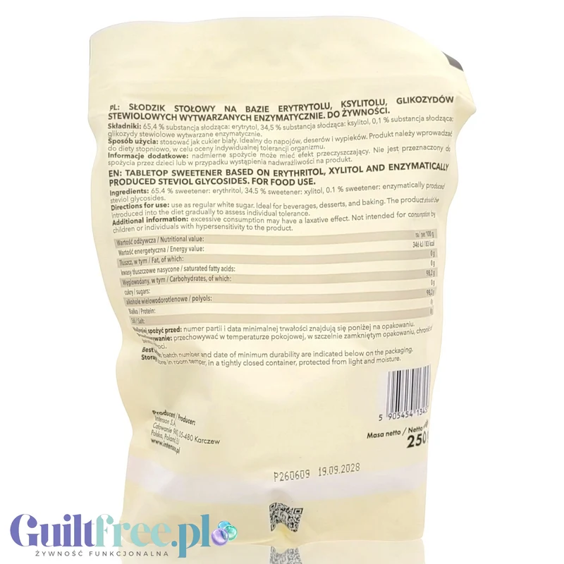 Intenson Blend Słodzików 250g - mieszanka naturalnych słodzików alternatywa cukru zastępuje 1:1