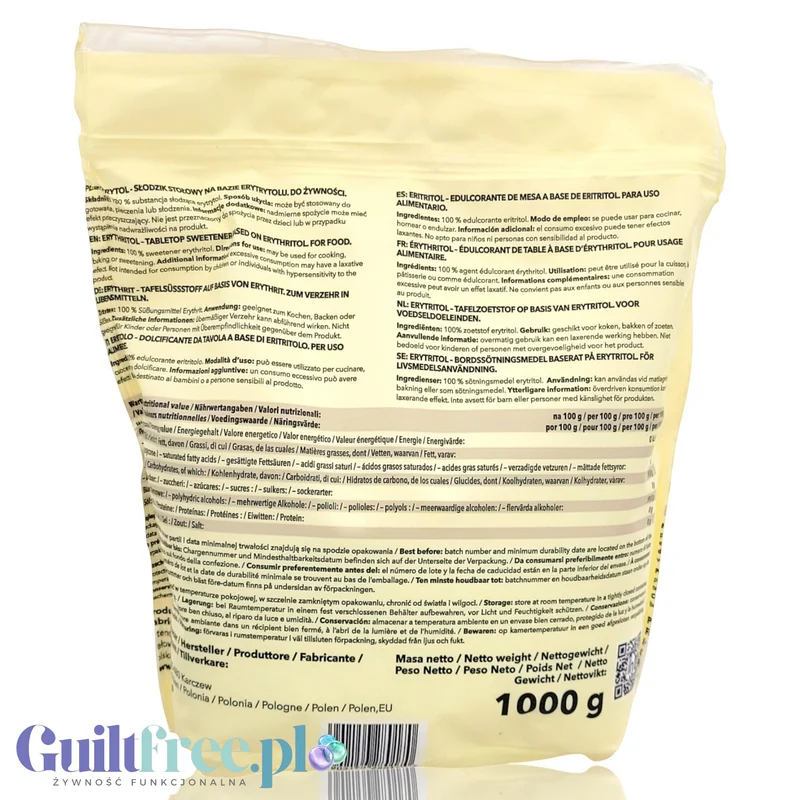 Intenson Erytrol 1kg - czysty erytrytol sypki słodzik 0kcal