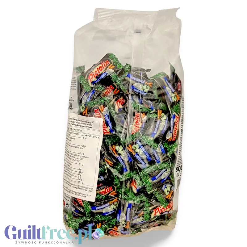 Pictolin Licorice & Cream - bezglutenowe cukierki bez cukru o smaku lukrecjowo-śmietankowym 0,8kg