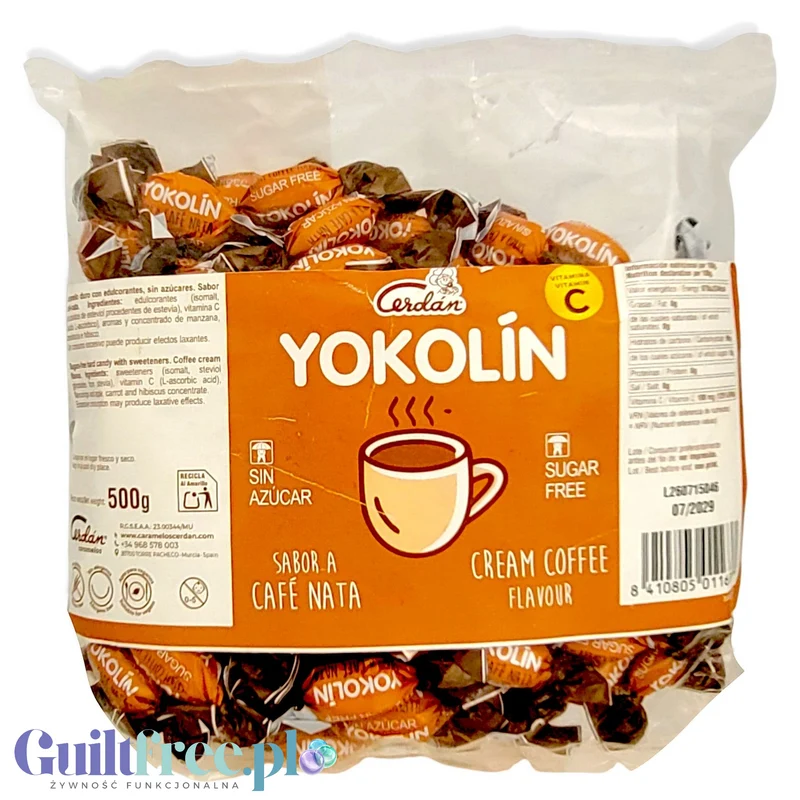 Cerdan Yokolin Cream Coffee 0,5kg - kawowo śmietankowe cukierki bez cukru
