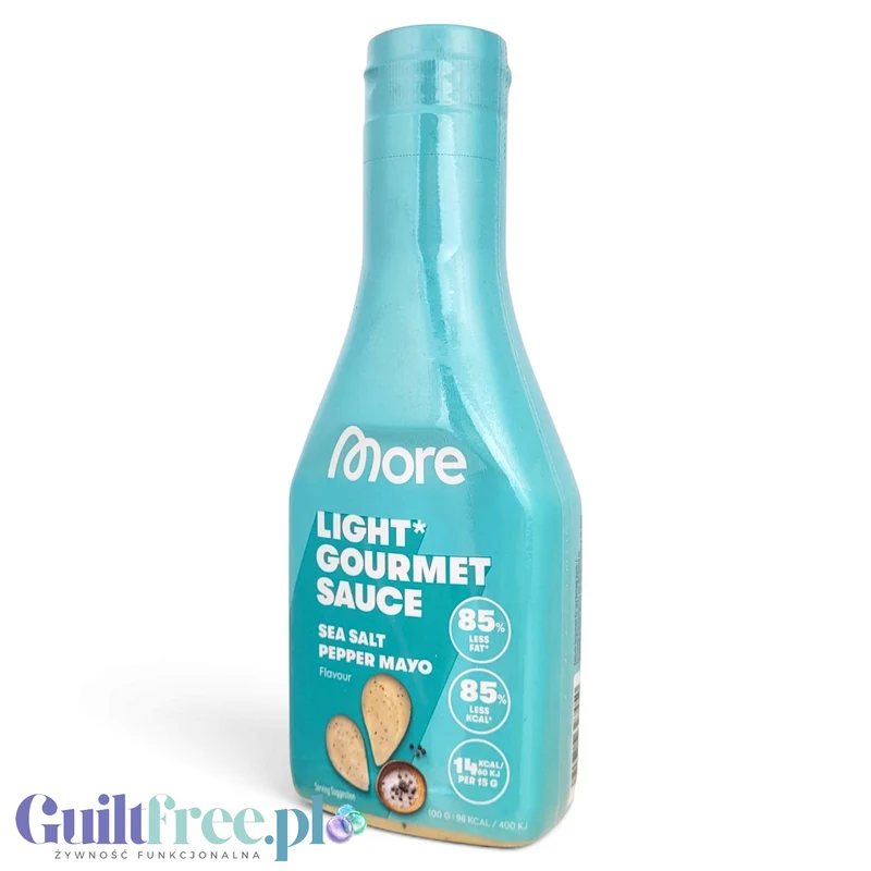More Nutrition Light Gourmet Sauce, Sea Salt Pepper Mayo - sos majonezowy 85% mniej tłuszczu z czosnkiem i pieprzem