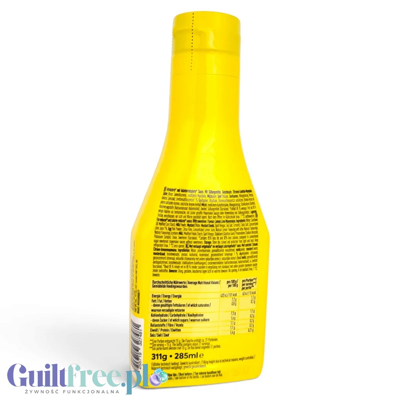 More Nutrition Light Gourmet Sauce, Lemon Lime Mayo - cytrynowy sos majonezowy 85% mniej tłuszczu i kalorii