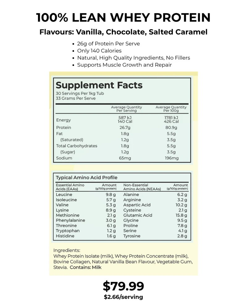 100% Lean Whey Protein — Clean, High-Performance Protein