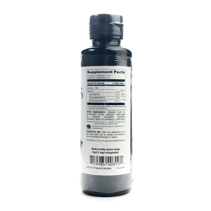 Cold Pressed Organic Flax Oil