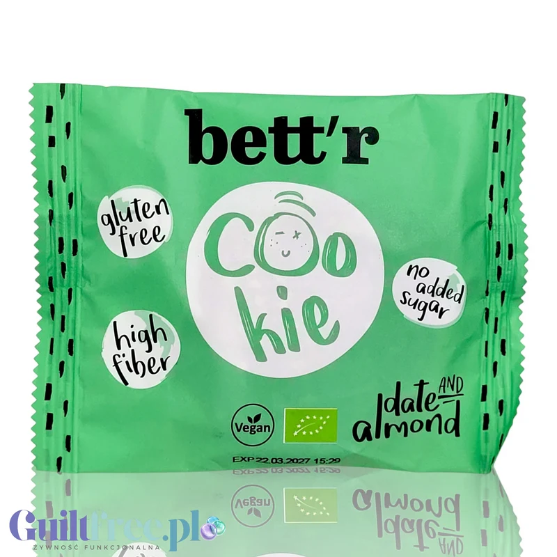 Bett’r Cookie Date & Almond – ekologiczne bezglutenowe ciastko z daktylami i migdałami