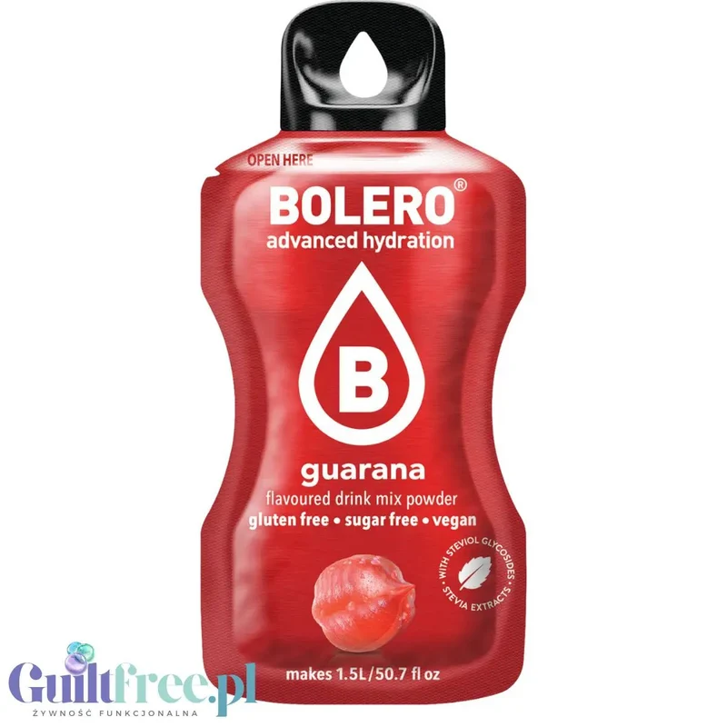 Bolero Drink Guarana 9g - saszetka do napojów bez cukru ze stewią, Guarana