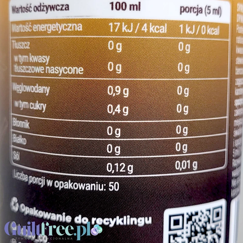 Locco Zero Calorie Barista Pumpkin Spice 250ml - syrop zero kalorii ze stewią, bez cukru, do kawy i deserów