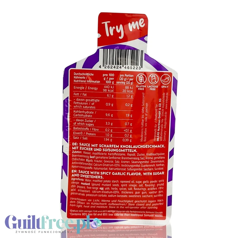 Inlead Premium Sauce Spicy Garlic, saszetka - gęsty sos czosnkowy 80% mniej tłuszczu