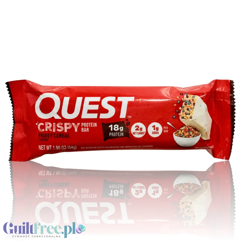 Quest Hero Crispy Protein Bar Fruity Cereal - baton proteinowy w nostalgicznym smaku dzieciństwa USA