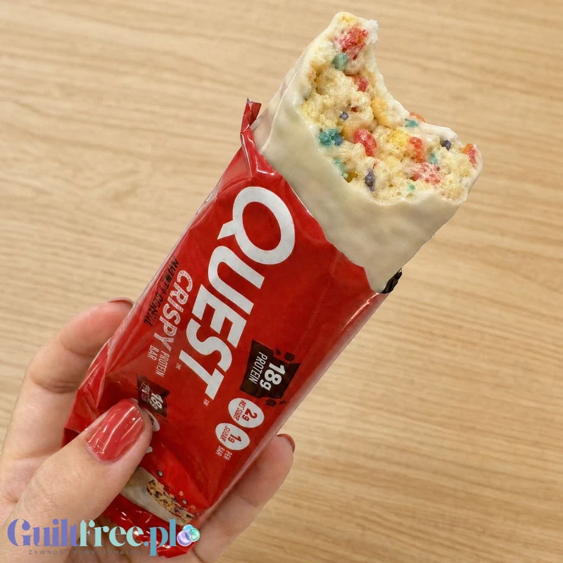 Quest Hero Crispy Protein Bar Fruity Cereal - baton proteinowy w nostalgicznym smaku dzieciństwa USA