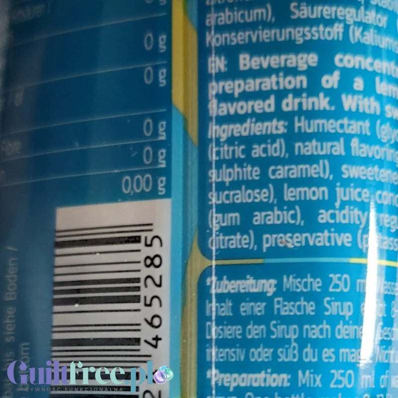 Inlead Squeeze Syrup Lemon Iced Tea - koncentrat do napojów i deserów bez cukru
