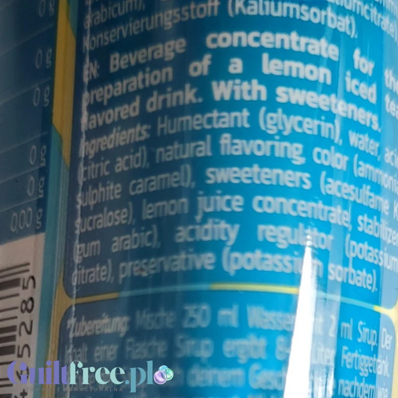 Inlead Squeeze Syrup Lemon Iced Tea - koncentrat do napojów i deserów bez cukru