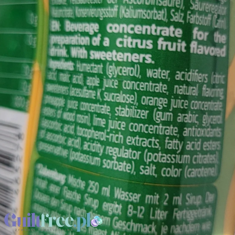Inlead Squeeze Syrup Ipanema Sun - koncentrat do napojów i deserów bez cukru