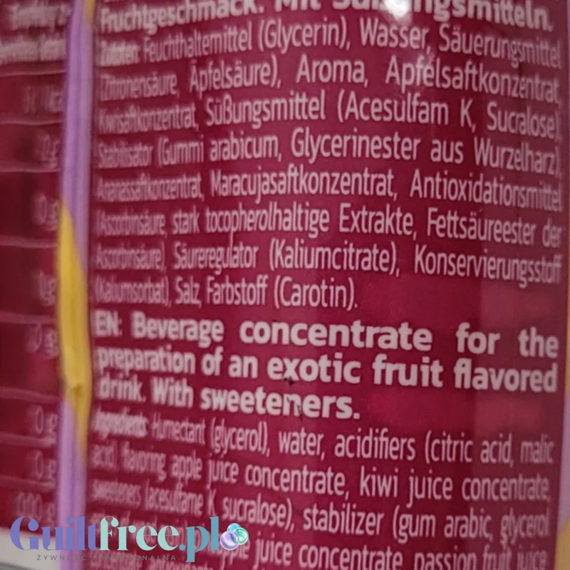 Inlead Squeeze Syrup Golden Exotic - koncentrat do napojów i deserów bez cukru