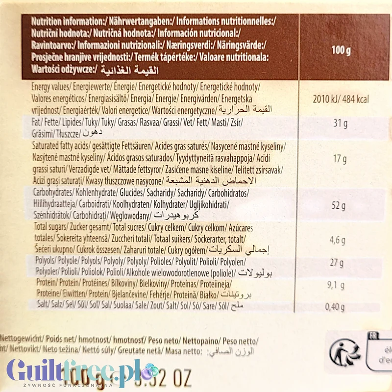Bergen White Cookie Caramel, Peanut & Coconut - kruche ciasteczka bez cukru z karmelem, orzechami i kokosem z białą polewą