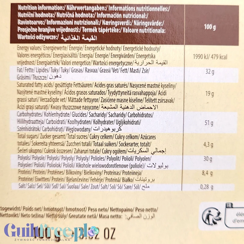 Bergen Milky Cookie Caramel & Peanut - warstwowe chrupiące ciastka w polewie bez cukru