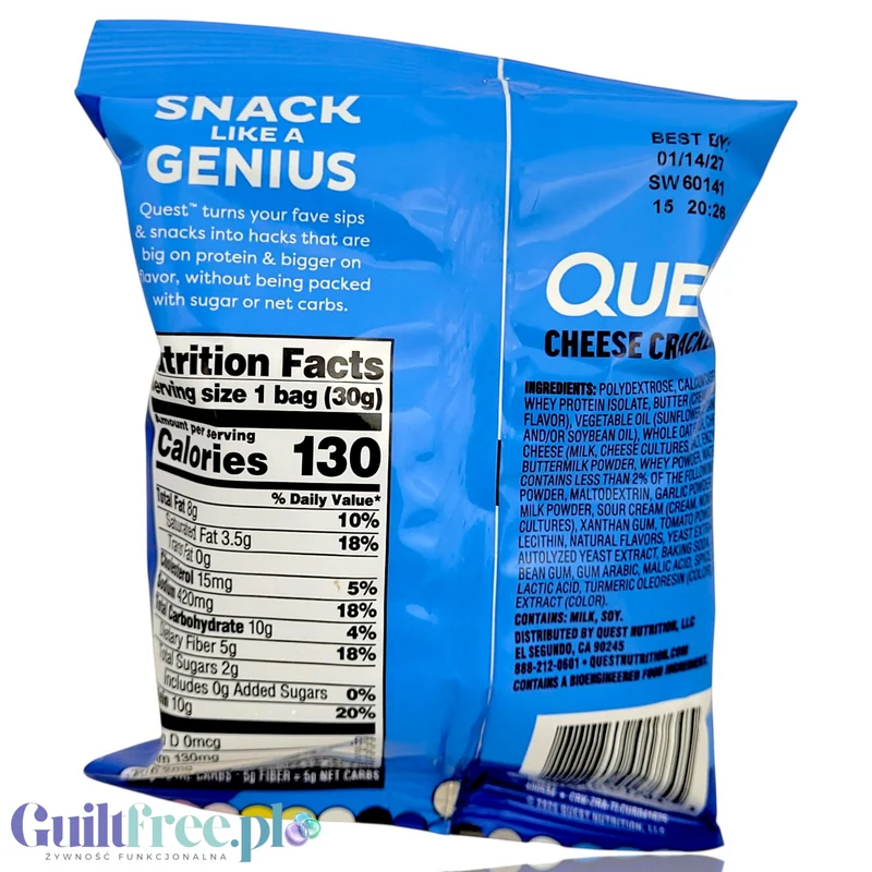 Quest Cheese Crackers Zesty Ranch - serowe keto krakersy 10g białka & 5g węgli