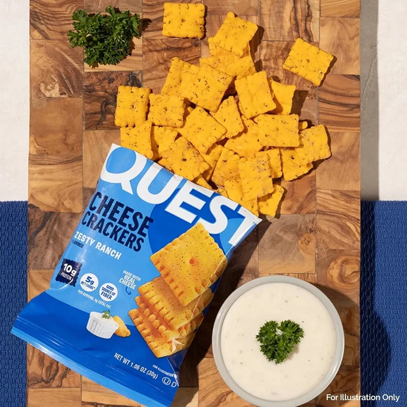 Quest Cheese Crackers Zesty Ranch - serowe keto krakersy 10g białka & 5g węgli