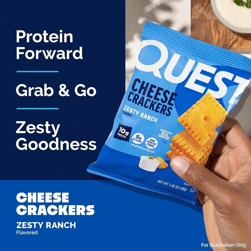 Quest Cheese Crackers Zesty Ranch - serowe keto krakersy 10g białka & 5g węgli